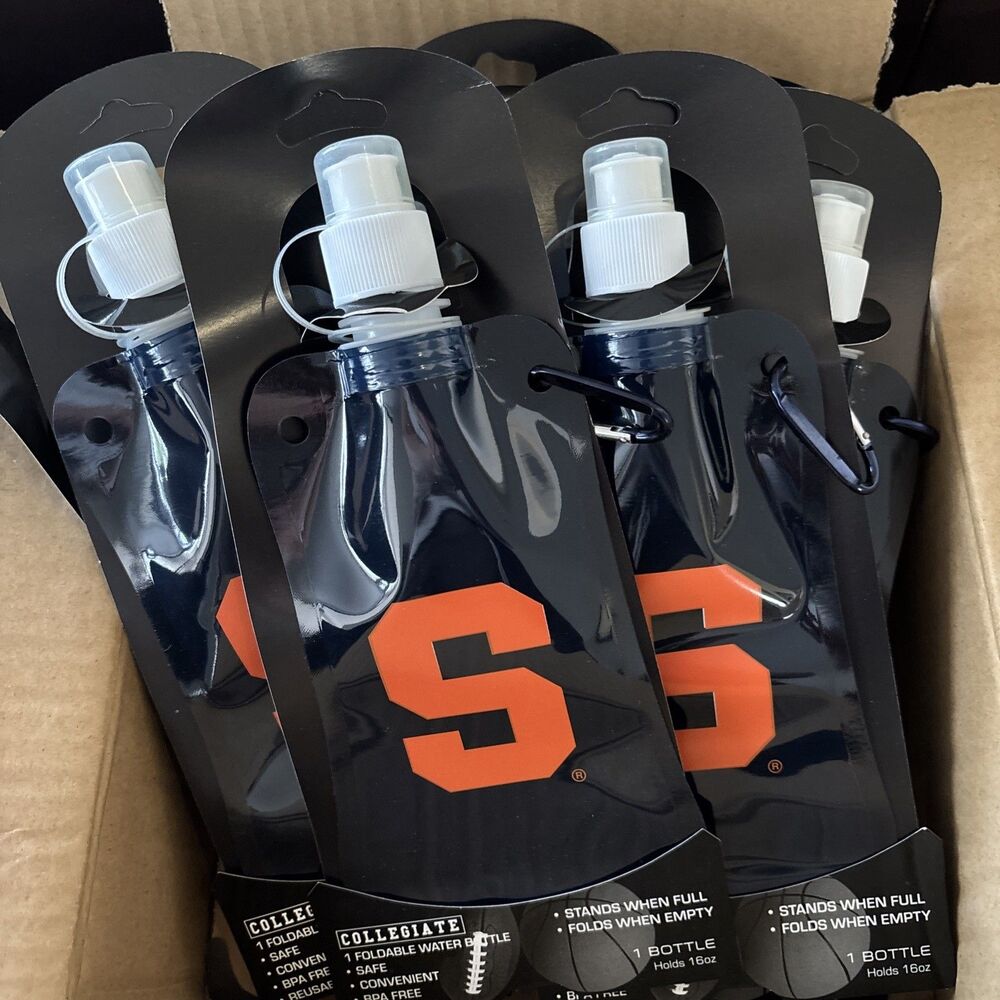 Lot Set of 12 NCAA Syracuse Orange 16 oz Foldable Water Bottle Gameday